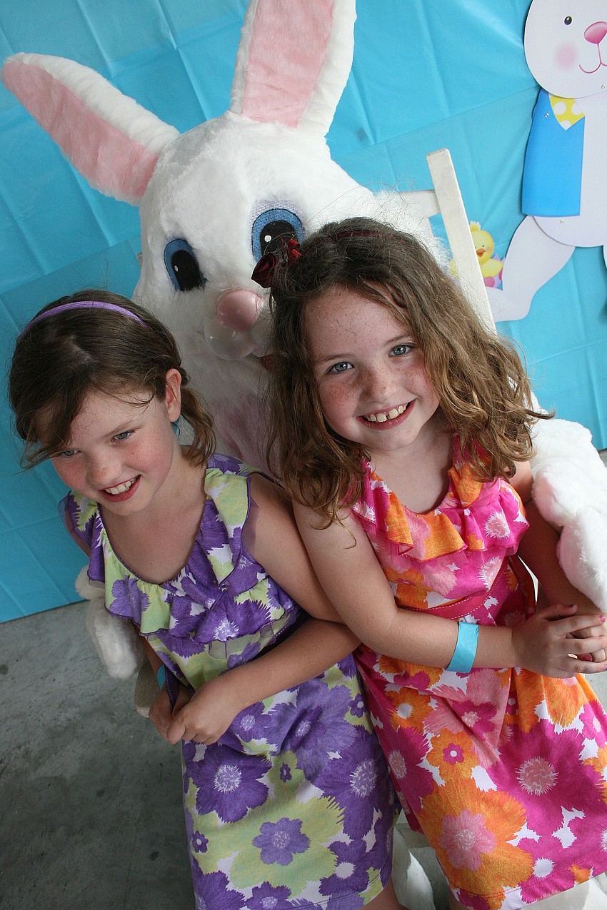 Evelynn and Eliza Mahoney enjoyed a chance to speak with the Easter Bunny.