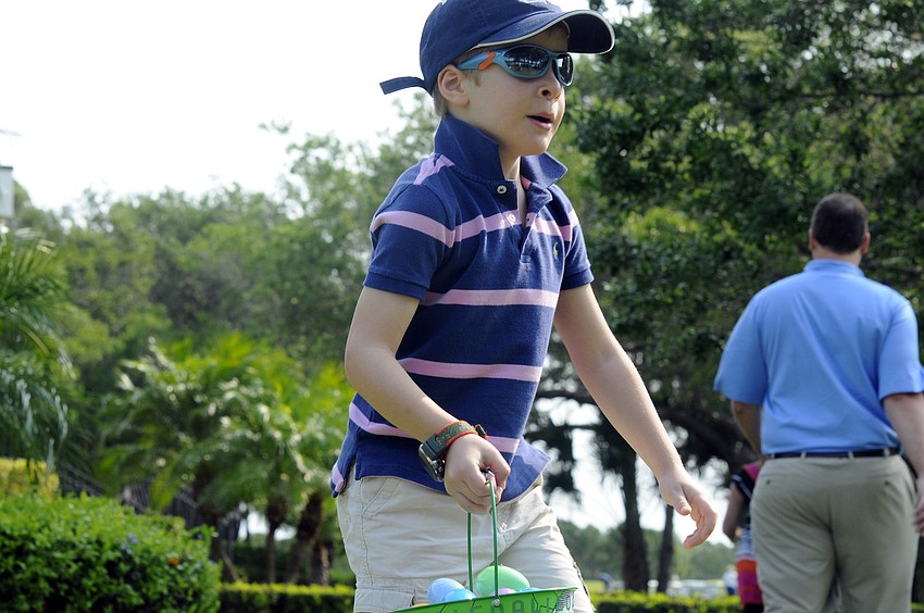 Five-year-old Max Pasoldâ€™s basket was filled with eggs.