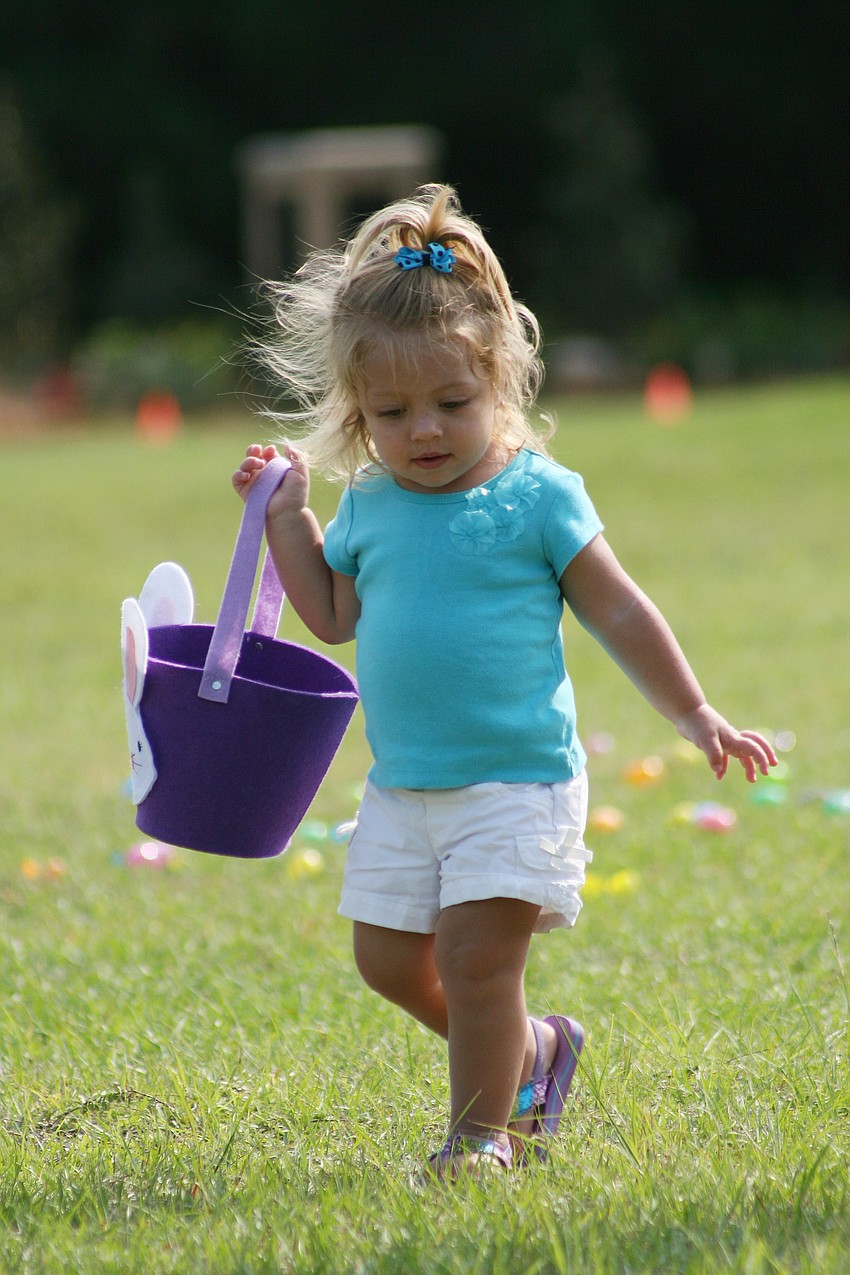 Hunters at Harvest United Methodist Church searched for specific eggs that spelled out 