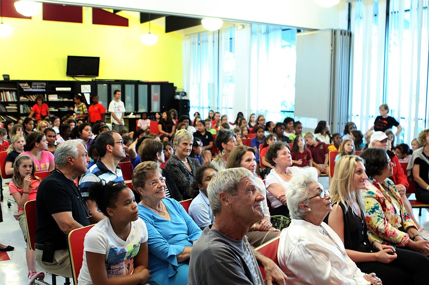 25 volunteers came out to be thanked by the girls of Girls Inc, Thursday, April 19.