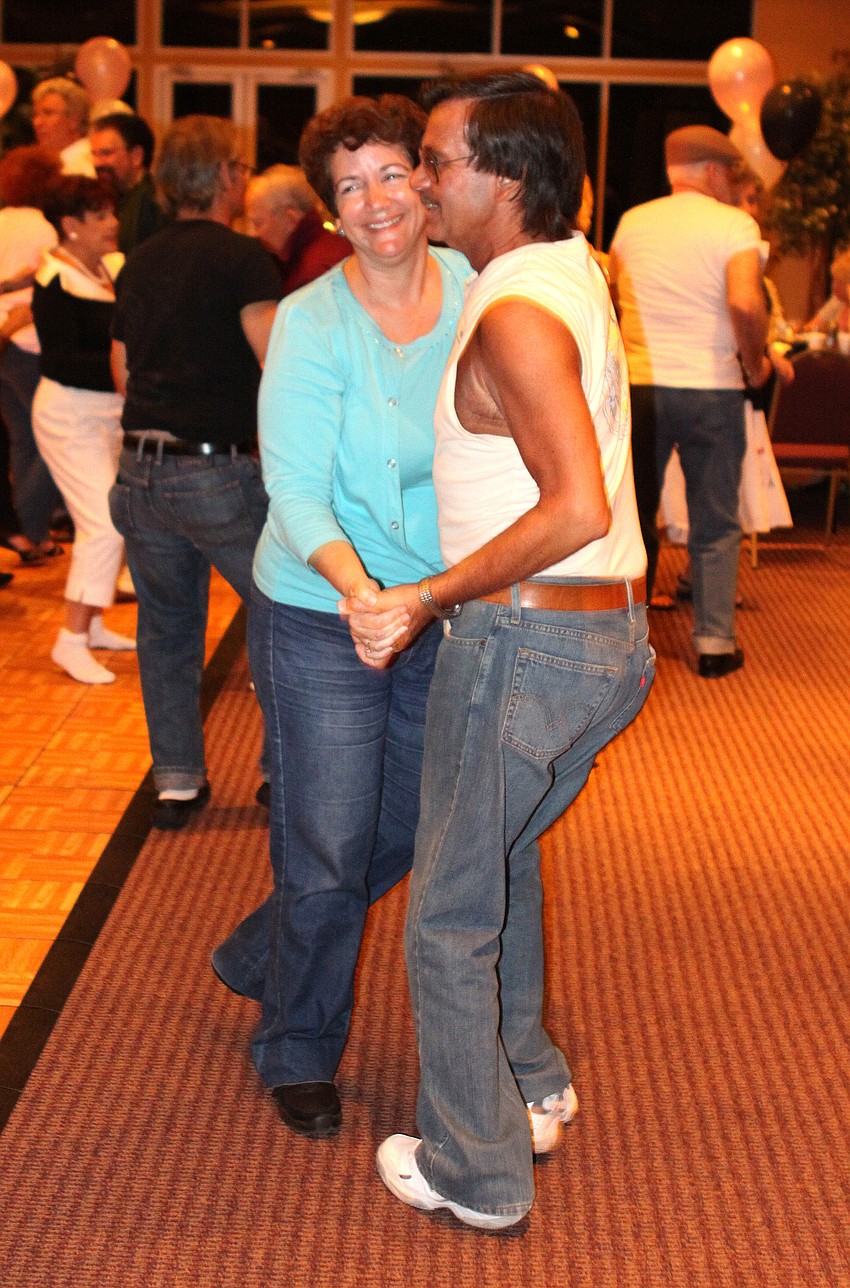 Gail and Larry Coel dance the night away, Saturday, April 21, at Temple Sinai.