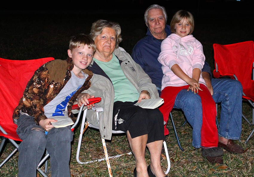 Kris Niebrugge, 11, Marcella and Bill Garriott and Jade Garbers, 9