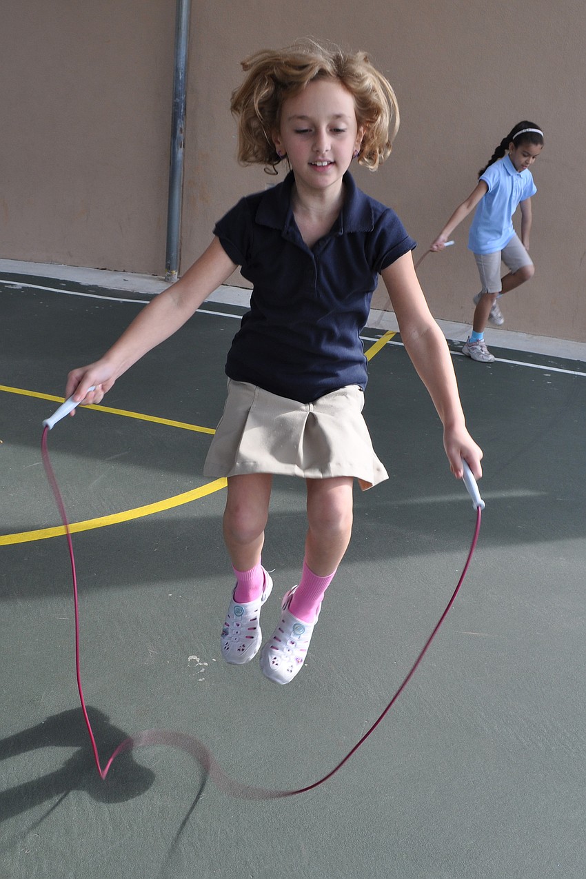 Abbey Delosh, 7, proved to be an excellent jump roper.