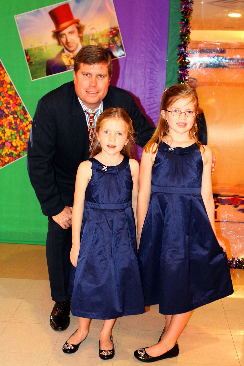 Jim Burd with his daughters Lauren, 5, and Emma, 8
