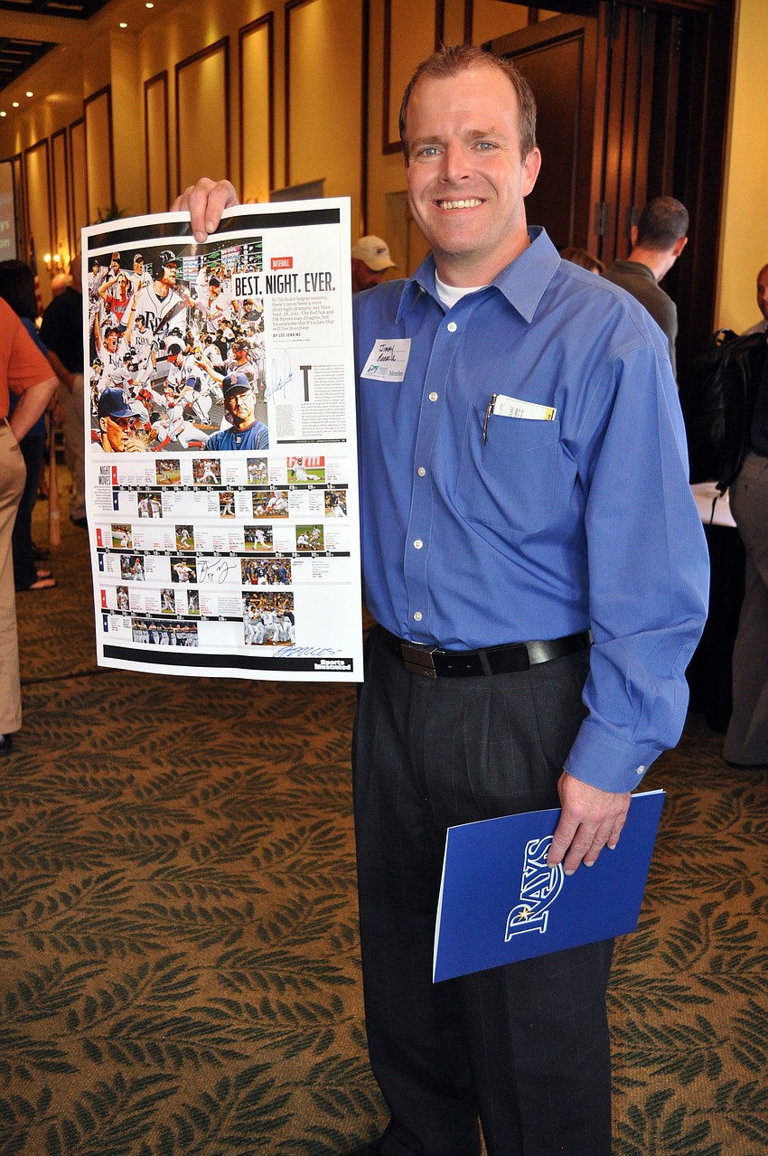 Jimmy Chestnut was one of 20 chamber members chosen to get autographs after the luncheon.