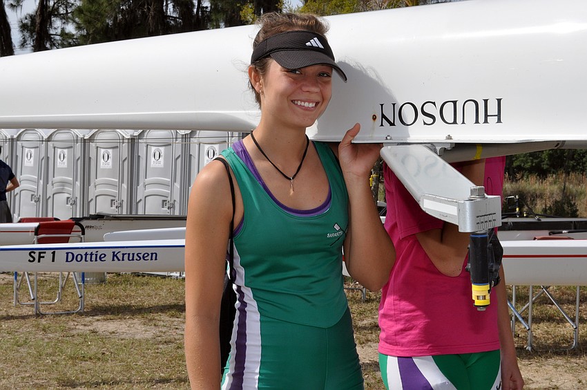 Eighteen-year-old Katie Allen rows for the Sarasota Scullers.