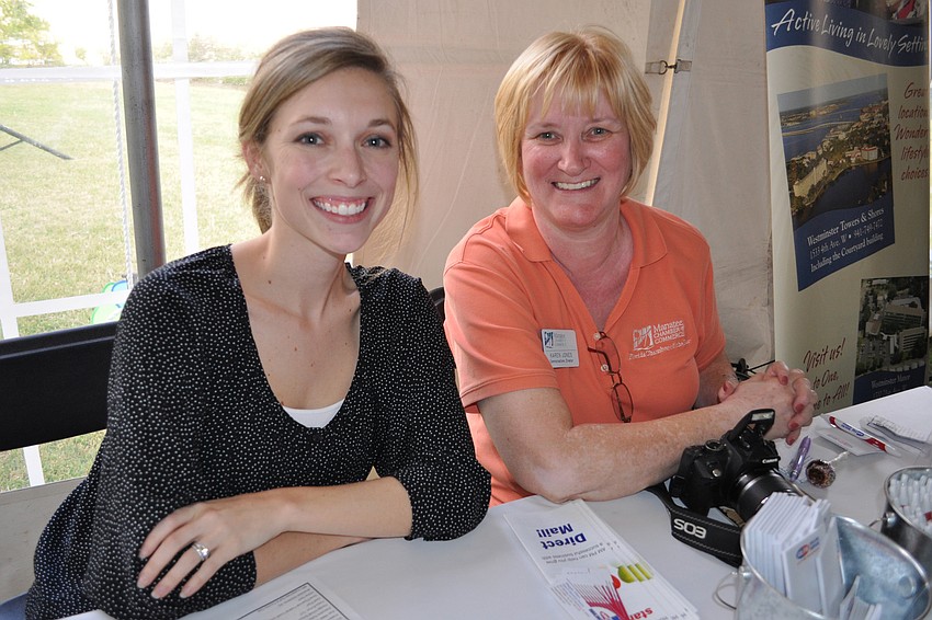 Maggie Villani, of AM-PM Mailing Service, with Karen Jones, of the Chamber.