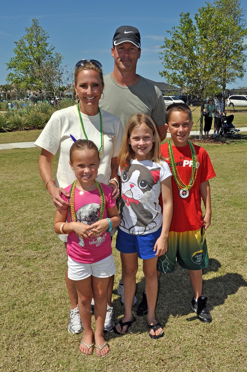 Primrose School at Lakewood Ranch Town Center owners Sharon and Brad Frank and their children Ally, 6, Ava, 8, and Alec, 11, were a part of the scavenger hunt.