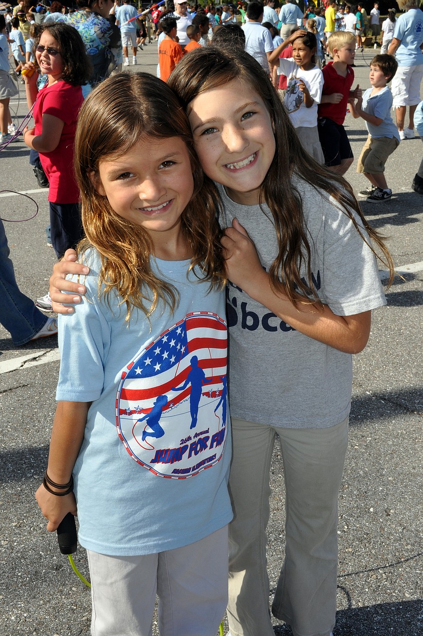 Second-graders Ella Bass and Elizabeth Norskov enjoyed jumping rope together.
