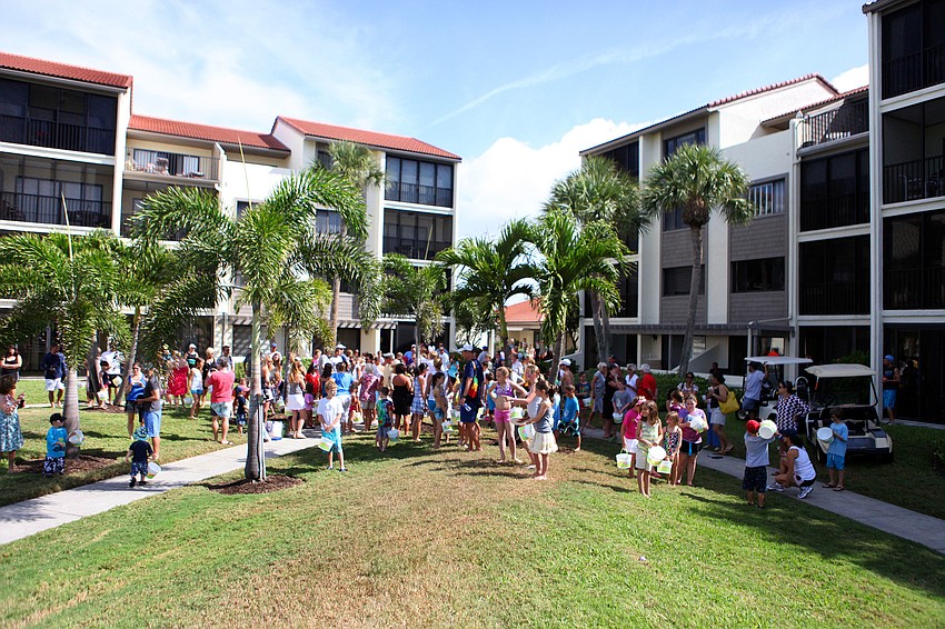 There were more than 100 kids that participated in the Siesta Dunes egg hunt.