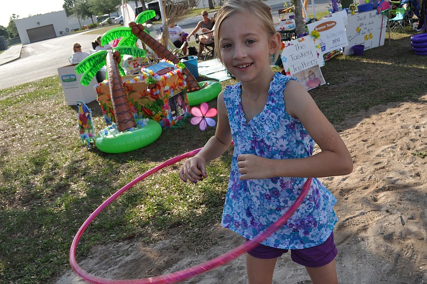 Kaitlyn Clarke, 8, had fun hula-hooping.