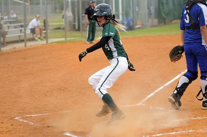 Junior Amber Wimmer scored the Lakewood Ranchâ€™s first run of the game.