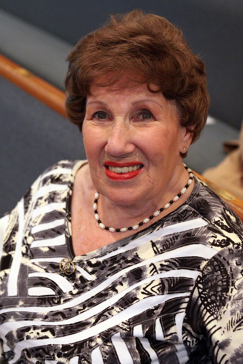 Ginette Hersh was one of the many survivors who attended the Yom Hashoah Service, Wednesday, April 18, at Temple Emanu-El.