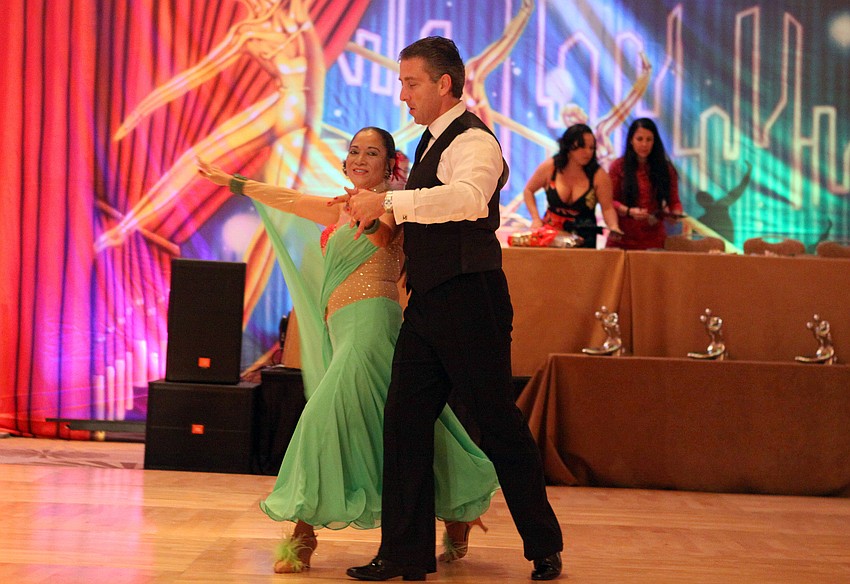 Doris Lepoma and Robert Wiegman get in some practice time prior to the beginning of the competition.