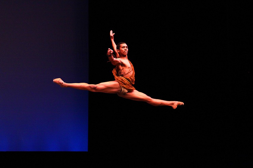 Yamil Maldonado performs solo during his pas de deux performance with Kayleigh Likens.