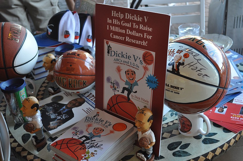 Dick Vitale sells autographed merchandise to help raise money for The V Foundation for Pediatric Cancer Research.