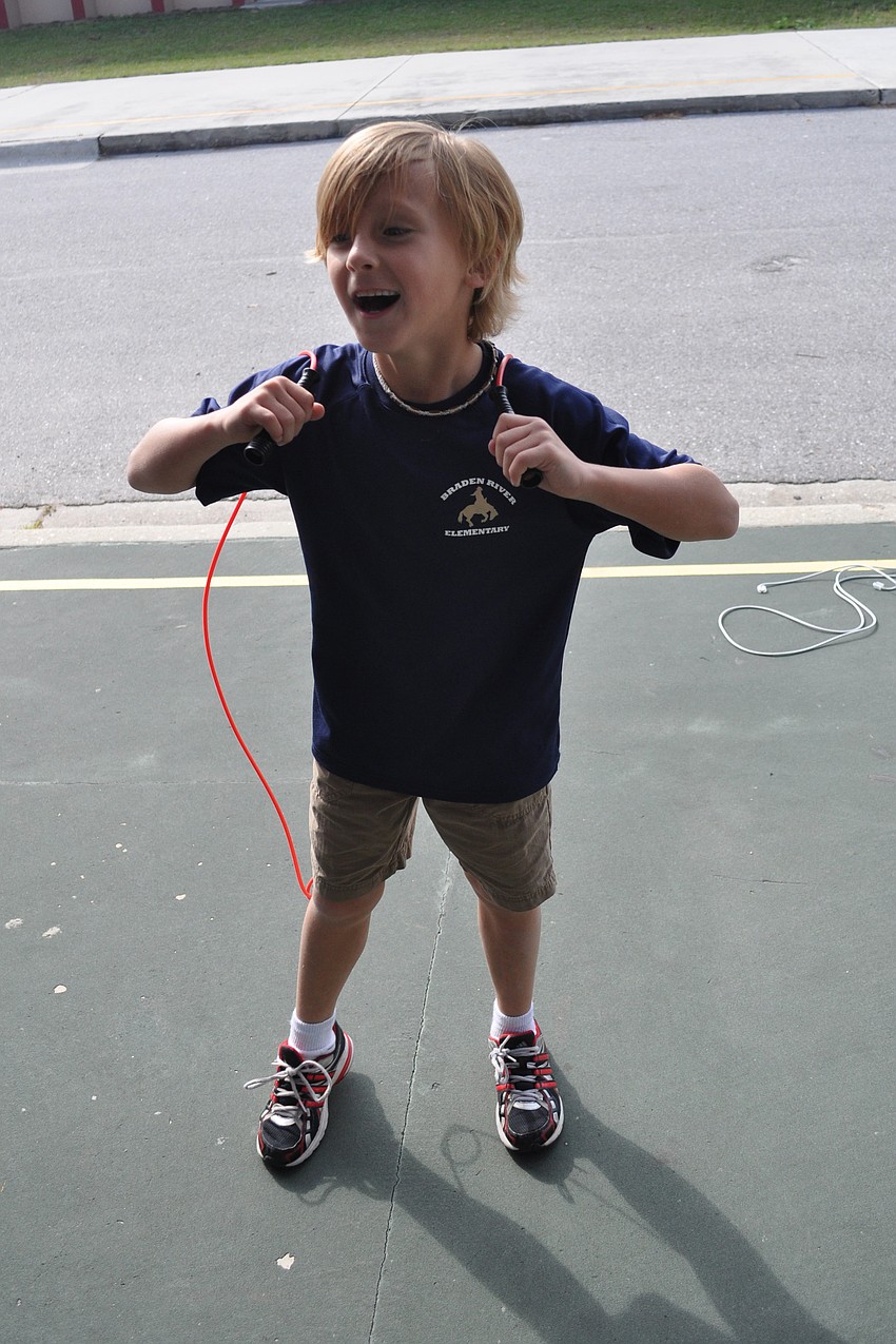 Brecken Fair, said he and his dad, Ryan, both are excellent at jump rope.