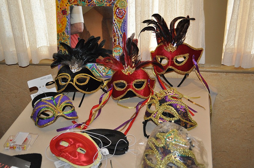 The Siesta Key Kiwanis Club will use these masks in its masquerade-themed fundraiser in March.