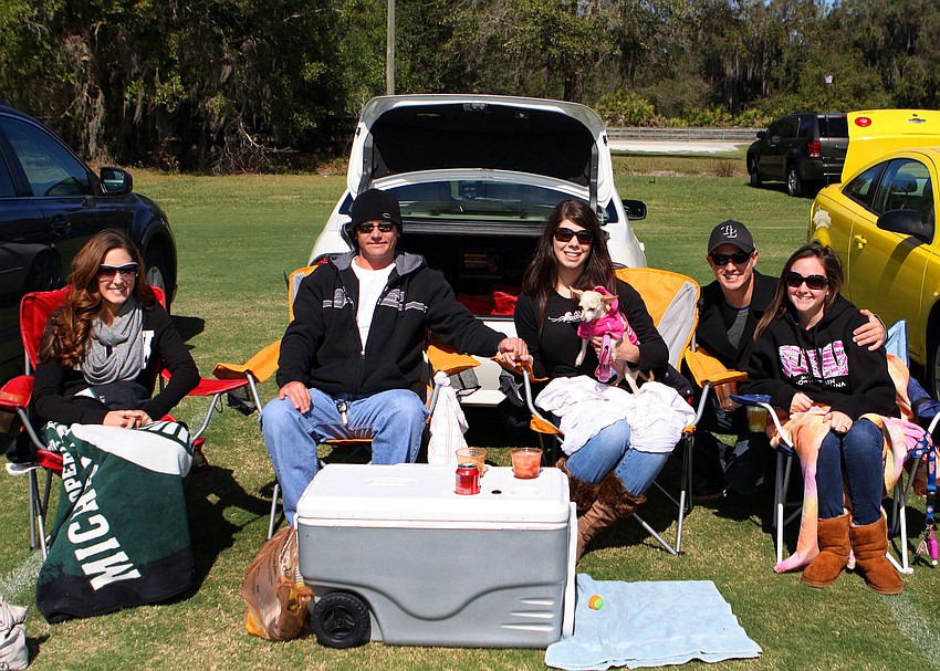 Olivia Blakely, Lance Garden, Erica Howard with her dog Chanel, James Detweiler and Amy Anderson