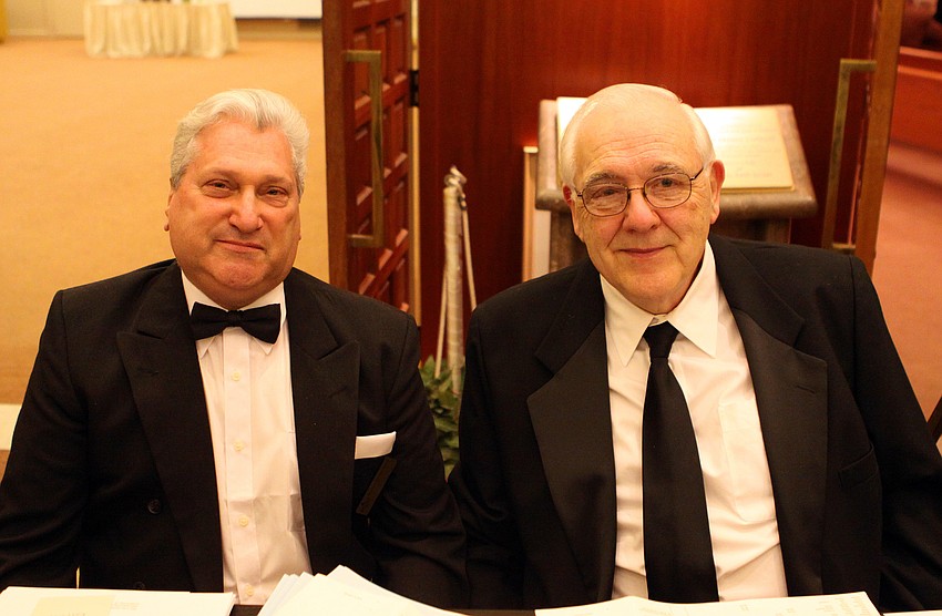 Co-President of the Men's Club Roger Goldstein and Chairman of Opera Night, Barry Bakal