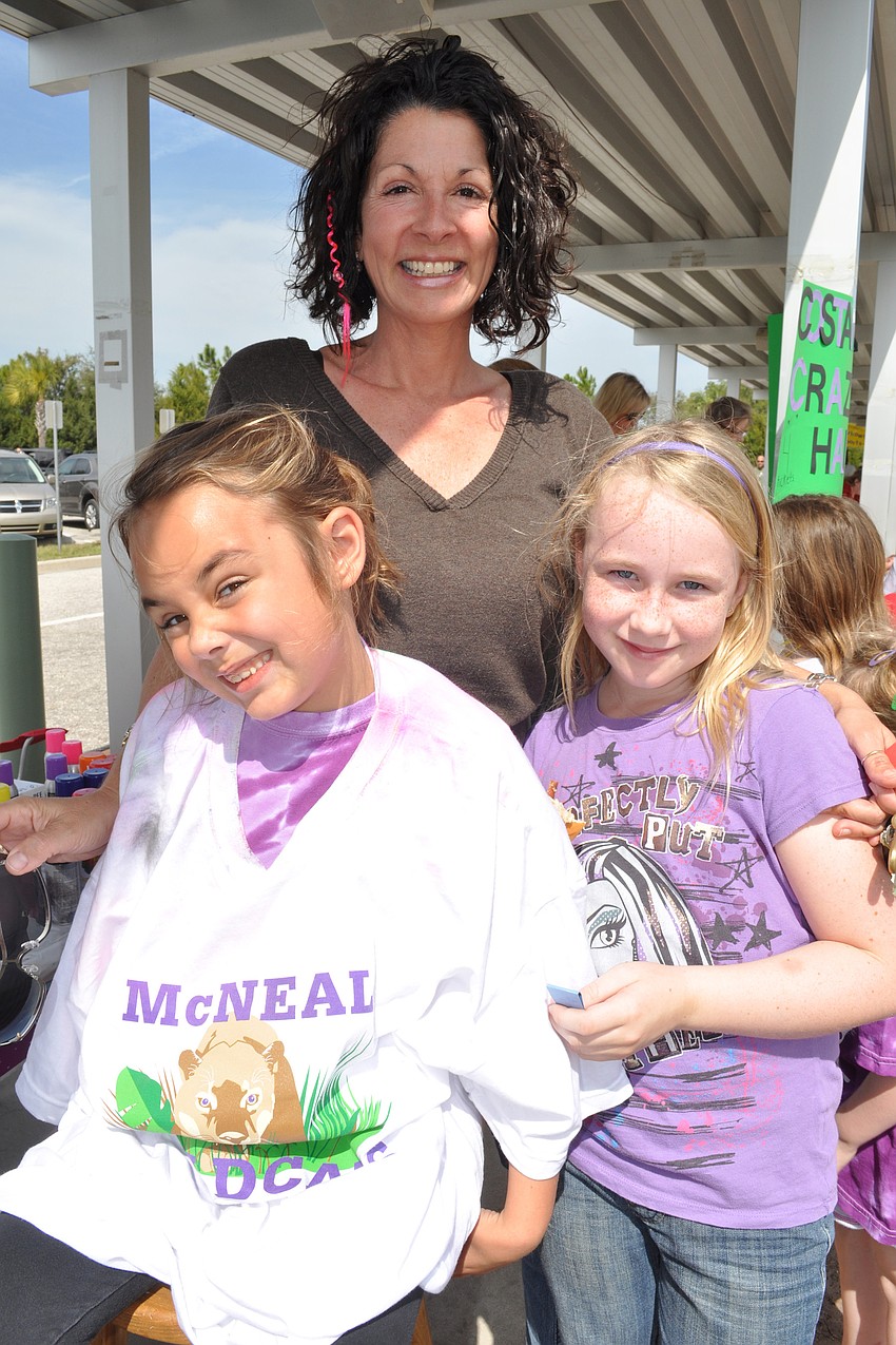 Tina O'Brien enjoyed the day with her daughters, Emma, left, and Meghan, right.