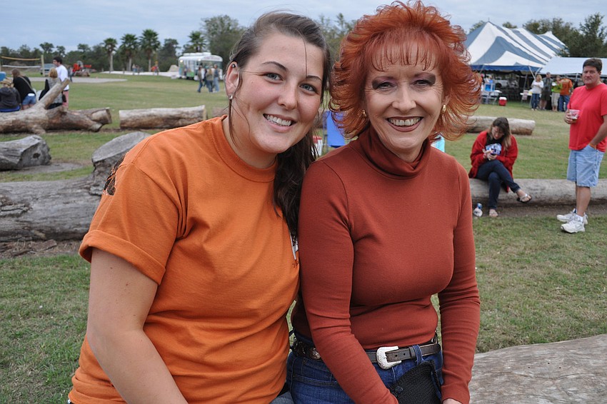 Jamie Peebles and her cousin Sandy Waldron got front row seats for the concert.