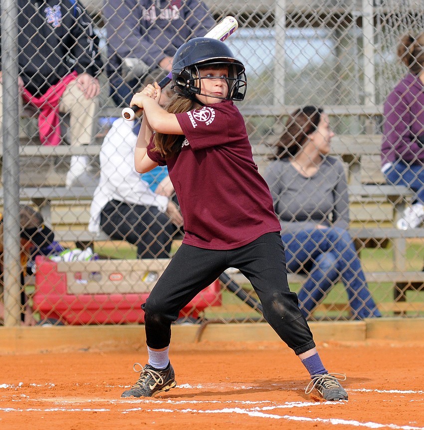 Nine-year-old Abby Panik made sure to keep her eyes on the ball.