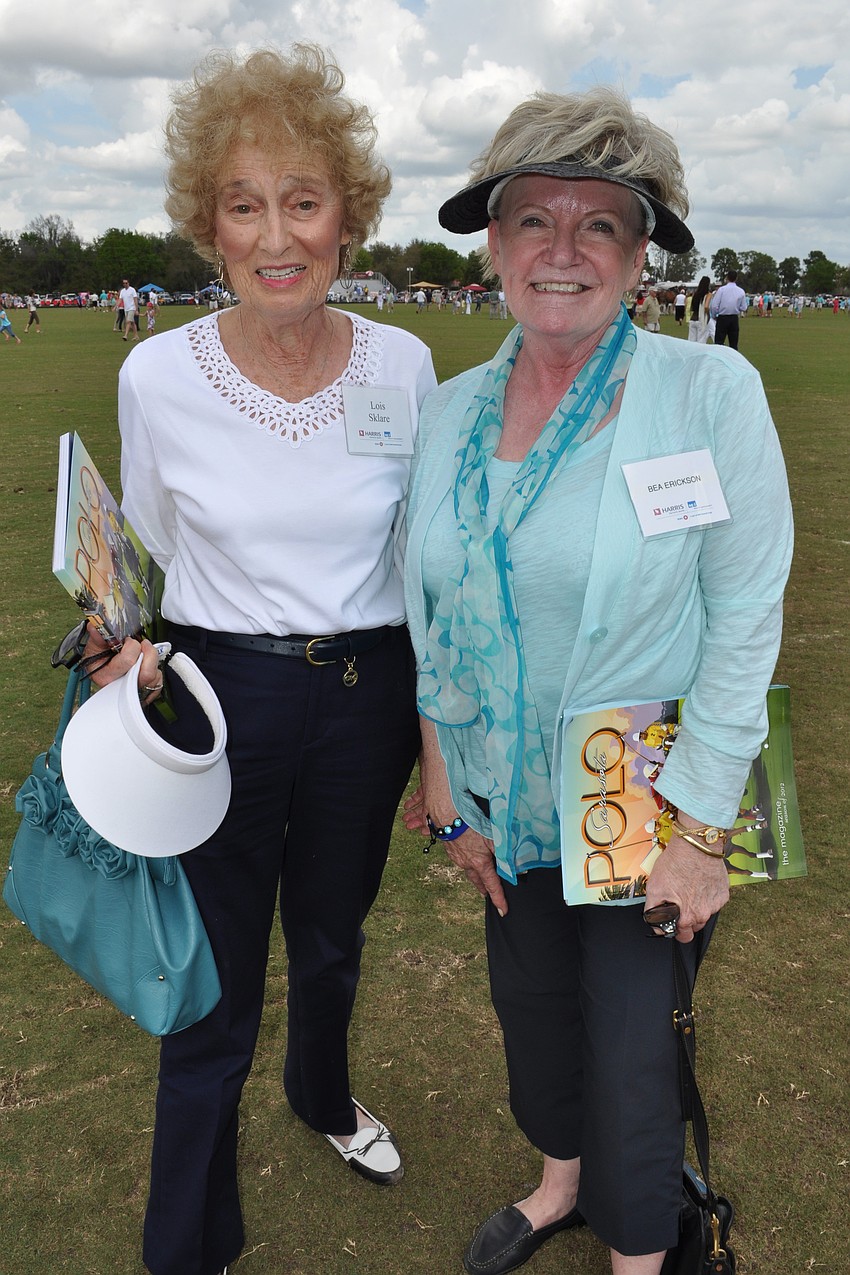 Lois Sklare and Bea Erickson enjoyed their first polo match.