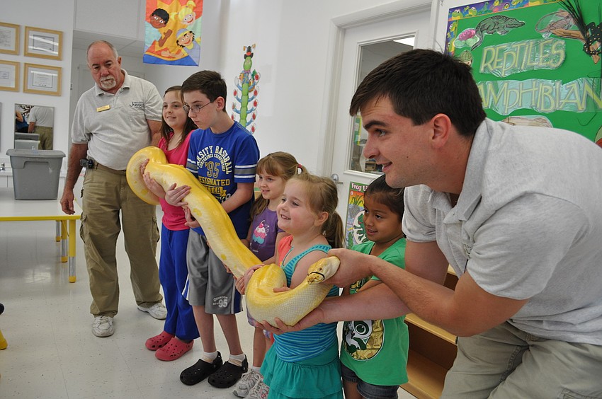 Students even got to hold a Burmese python.