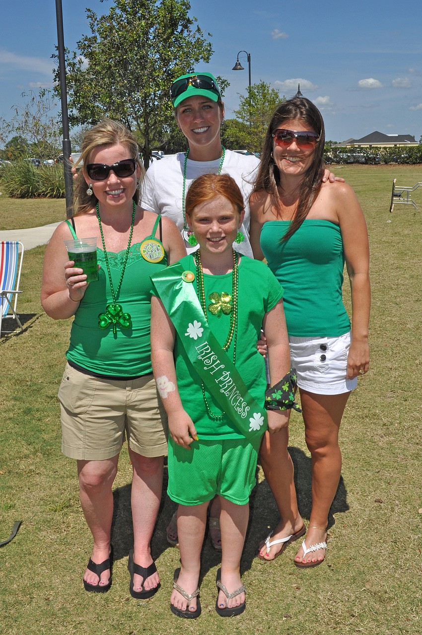 Rosheen Rypel and her 10-year-old daughter Payton celebrated St. Patrickâ€™s Day with their friends Bethany Lynch and Katie Yant.