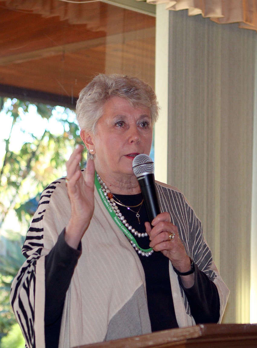 Kathryn Johnson gave out the top three awards during the Sarasota Garden Club's Civic Beautification Awards.