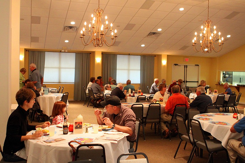 People enjoyed a dinner of fried Tilapia, macaroni and cheese, coleslaw, cornbread and dessert at St. Boniface's fish fry, Friday, Jan. 20, inside the Community Center.
