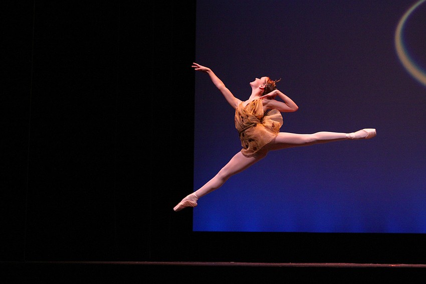 Kayleigh Likens makes a graceful exit from the stage after her pas de deux performance with Yamil Maldonado.
