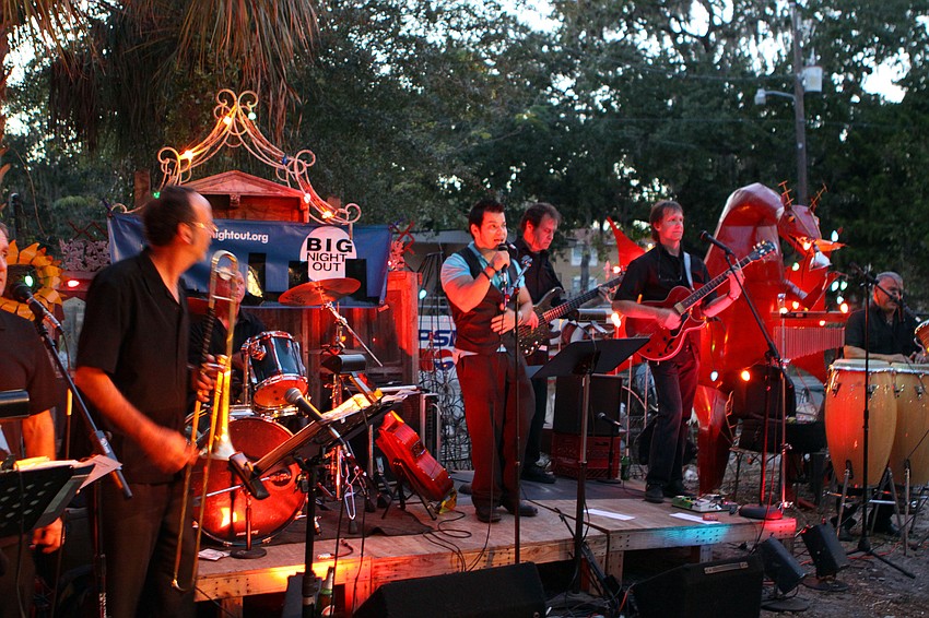 Big Night Out performed outback of Sarasota Architectural Salvage during the 3rd annual 