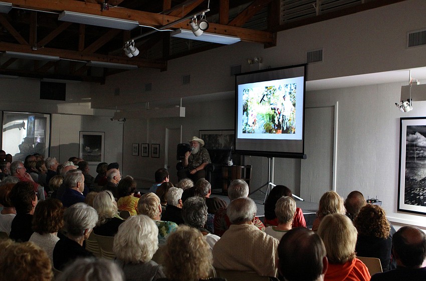 The Longboat Key Center for the Arts was packed with people Thursday night to listen to Clyde Butcher.