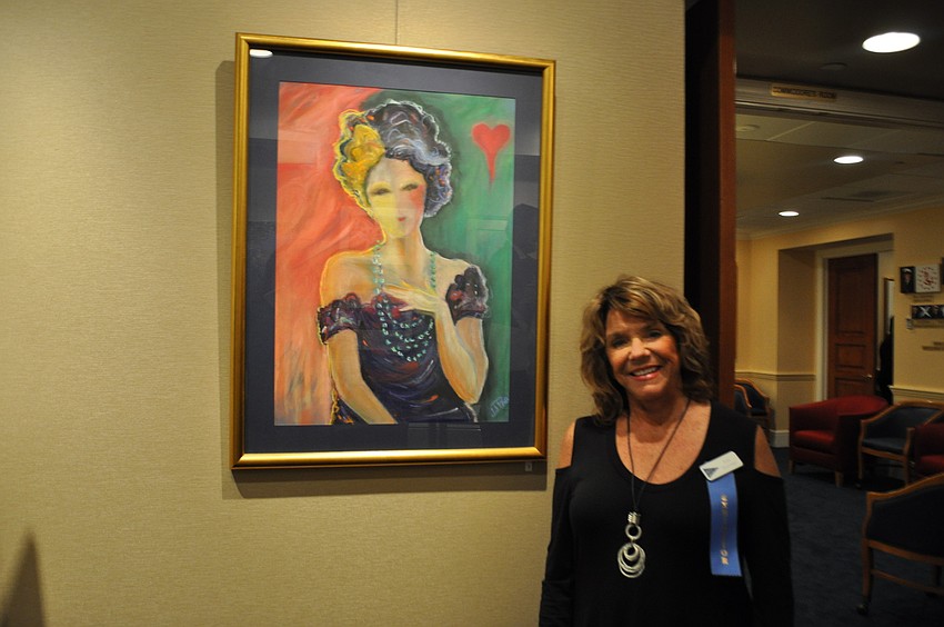 Joan Partidge in front of â€œLaFemmeâ€