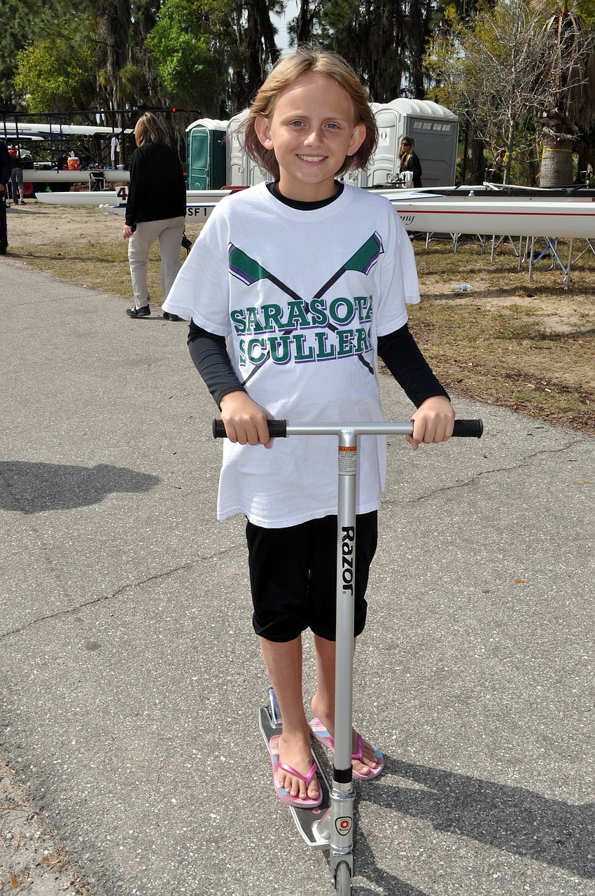 Sarasota Middle School sixth-grader Lara King is one of the Sarasota Scullersâ€™ coxswains.