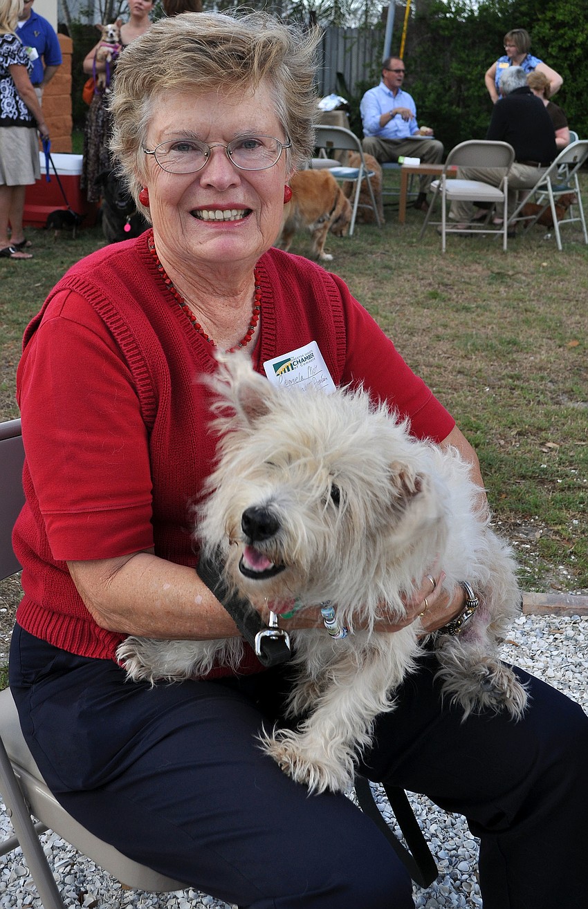 Pamela Mott with her dog, Salty