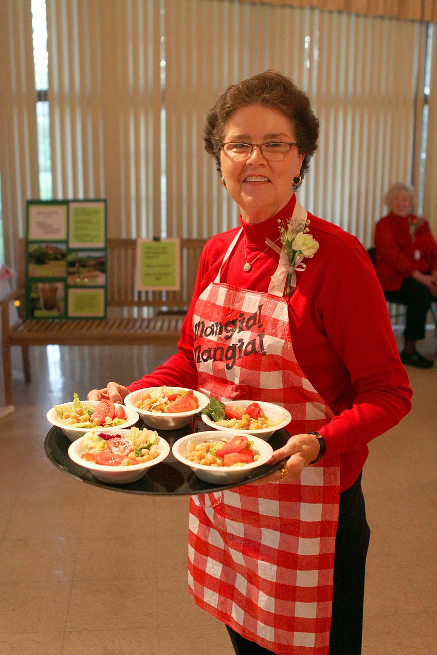 Marcia Mulcahy was one of the many servers at the Sarasota Garden Club's spaghetti dinner.