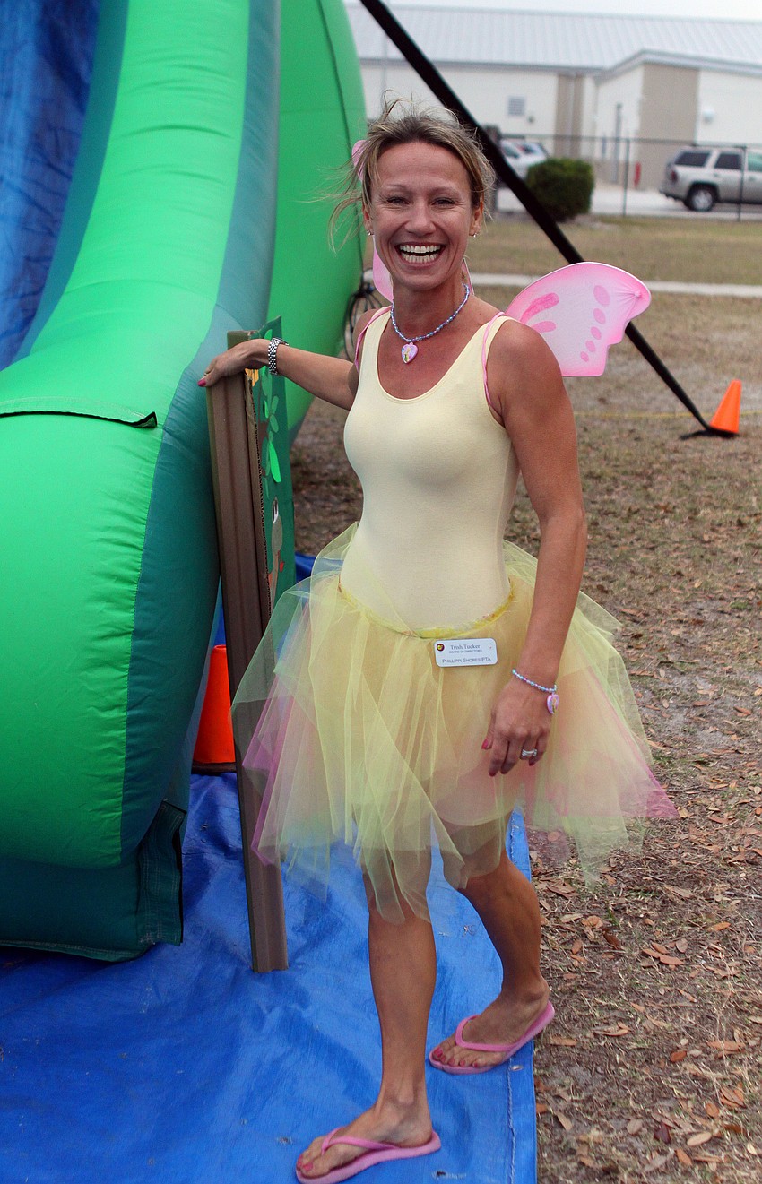 Trish Tucker dressed up as Tinkerbell and helped out during Disney Day, Friday, Feb. 3 at Phillippi Shores Elementary.