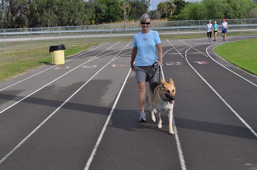 Lynn Jakusovas and her dog, Mako