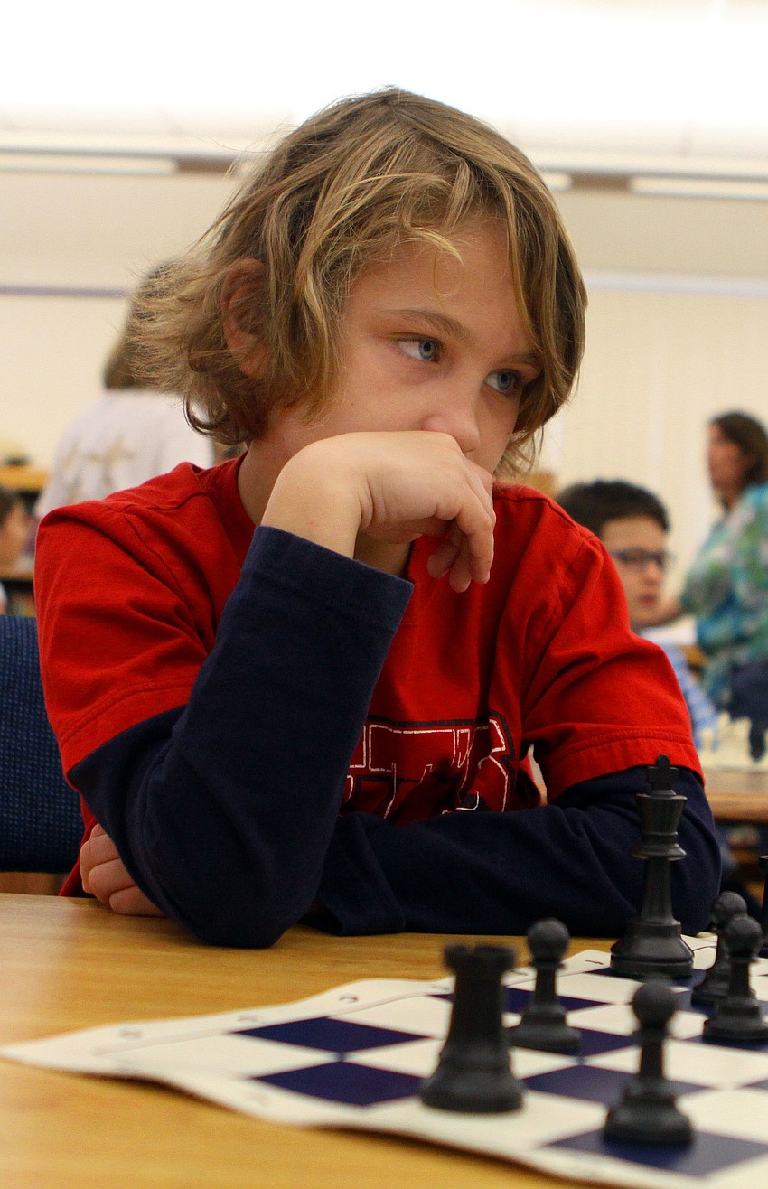 Aden McKinney waits to make his move.