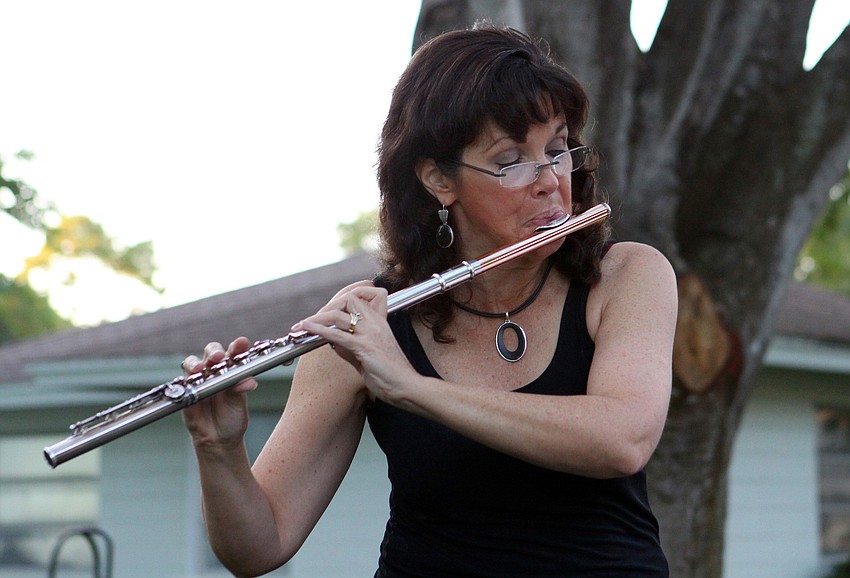 Betsy Hudson Traba, principal flutist of the Sarasota Orchestra and Sarasota Wind Quintet, played at the Sounds of the Soul service, Friday, March 2.
