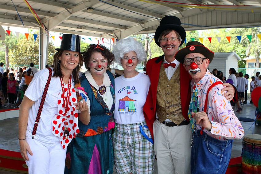 Joyce Barnett, Karen Bell, Kim Miles, Rolf Hanson and Robin Eurich helped to put on both the fourth grade and fifth grade circus shows, Friday, March 9, at Bay Haven Elementary.