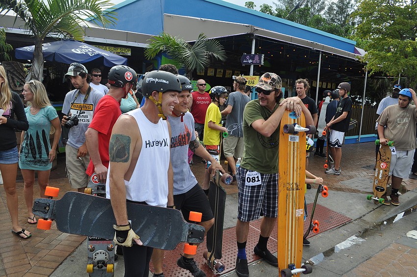 Rick Schorr, Andrew Andras and Mike Case share a laugh just before the race starts.