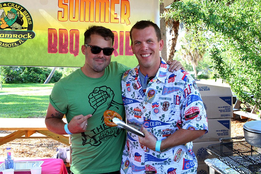 Ashton Goggans and Derek Anderson served up hot pretzels and beer cheese.