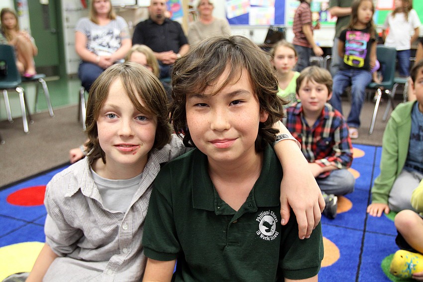 Morgan Rottingen, 10, and Tenzin Smith, 11