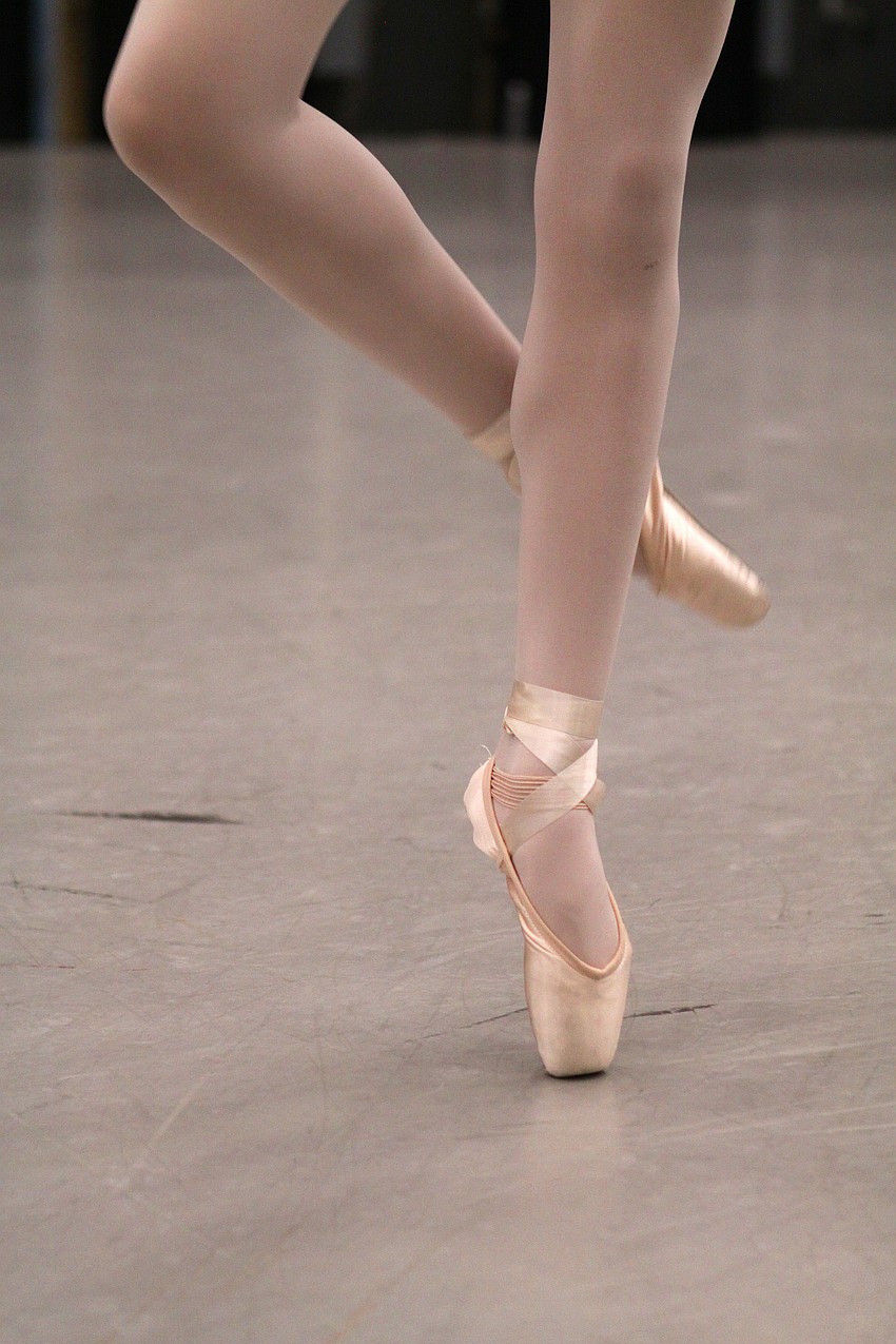 Allison Forsyth dances in her pointe shoes during rehearsal, Tuesday, Jan. 10, at the Asolo.
