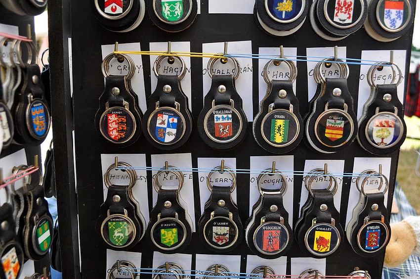 Irish last names and their matching crests were sold on key rings, Saturday, March 17, at the 7th Annual Irish Rover St. Patrickâ€™s Day Celebration at Phillippi Estate Park.