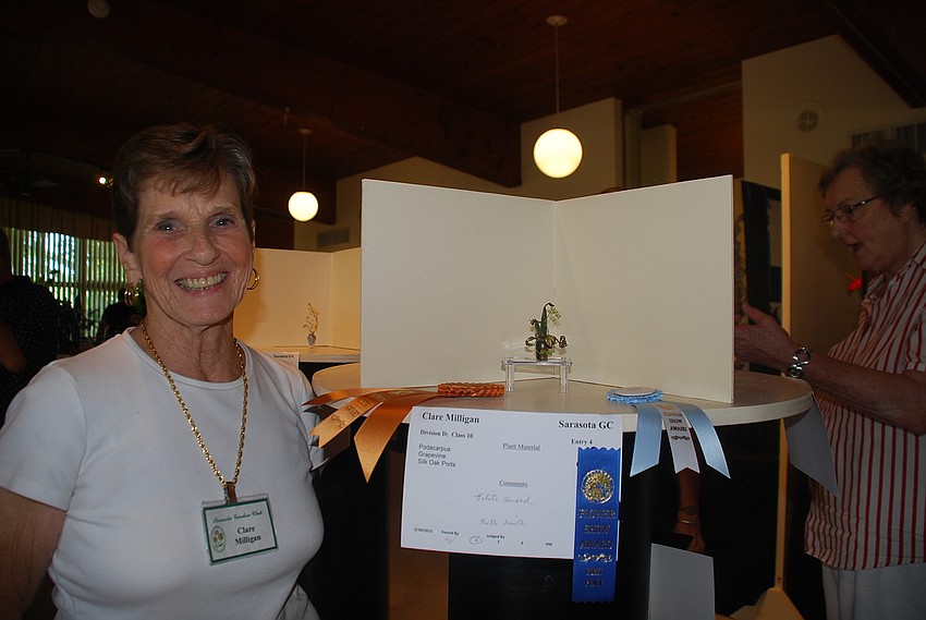 Clare Milligan with her arrangement